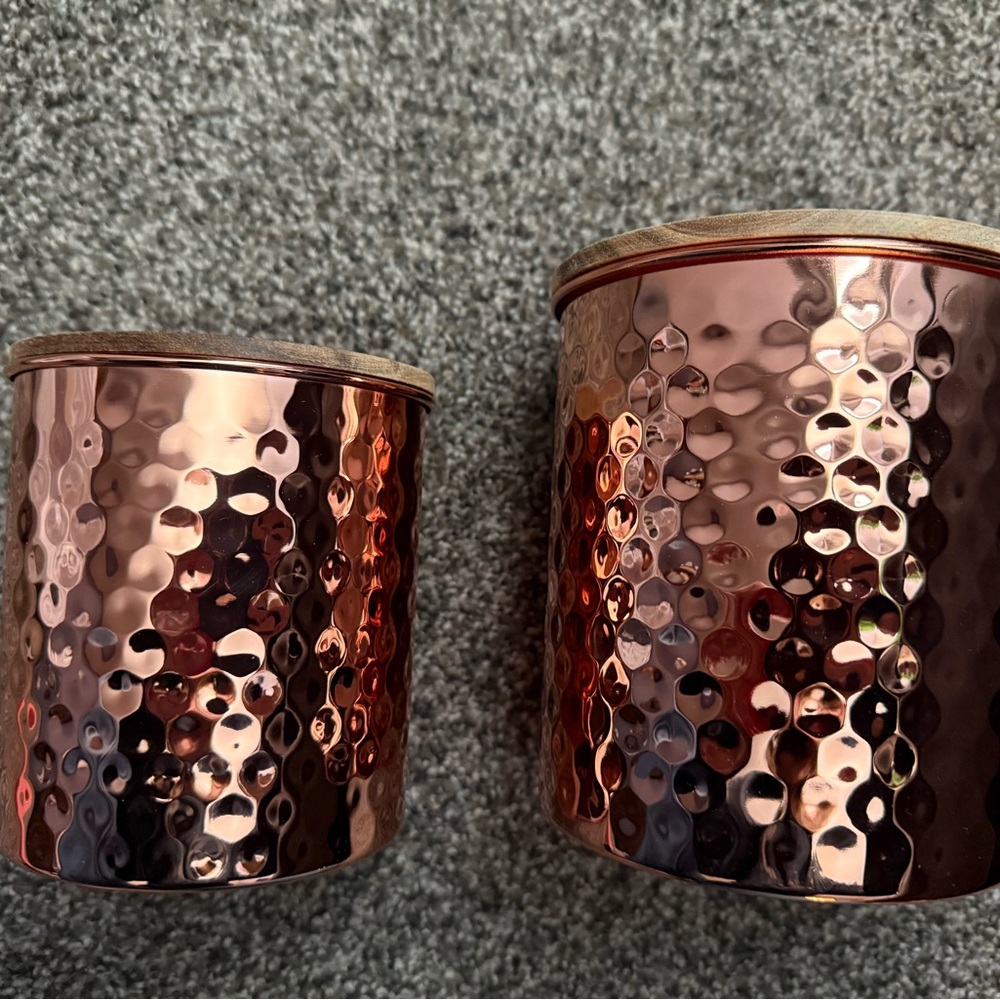 Uncommon Jamesa Hammered Coppers Canister with Lid (2 piece- brand new)